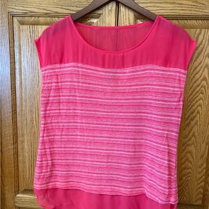 Ann Taylor Pink Cap Sleeve Boxy Blouse